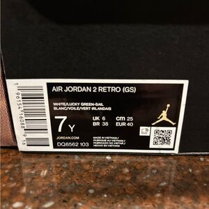 Air Jordan 2 Retro GS White and Green Sneakers